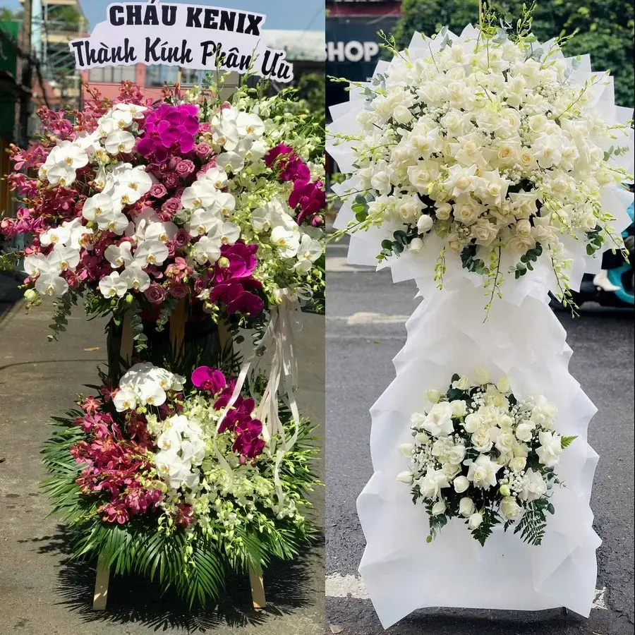 Kệ hoa chia buồn tại Lâm Thao