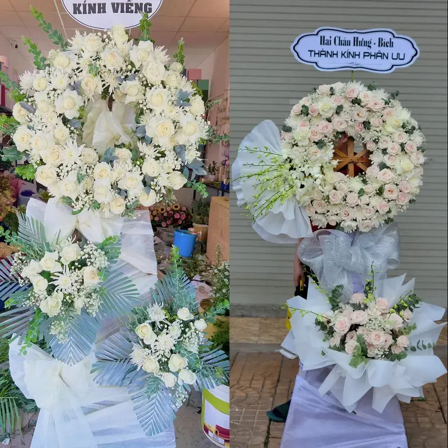 Vòng hoa đám tang tại Lào Cai
