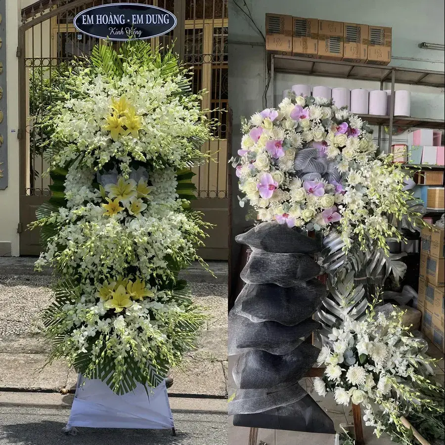 Kệ hoa chia buồn tại Lê Hồ