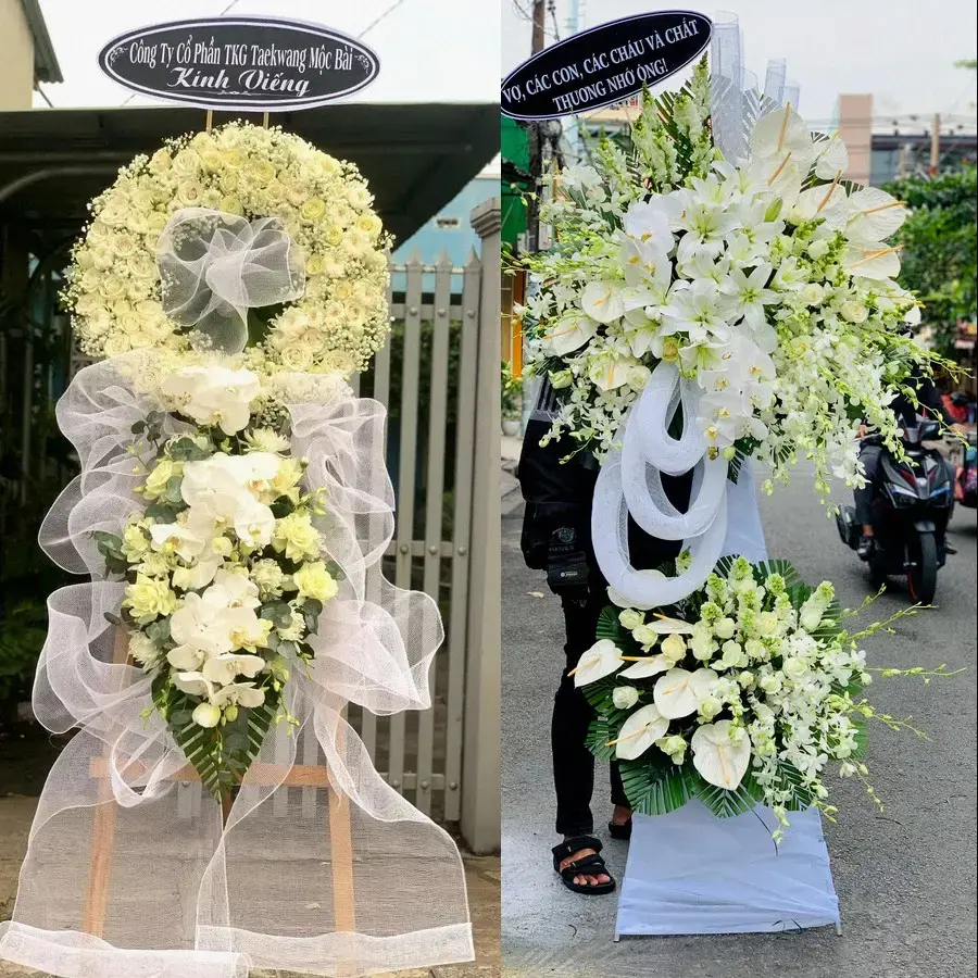 Kệ hoa chia buồn tại Liên Châu