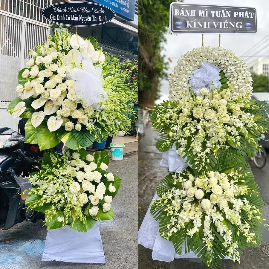 Kệ hoa chia buồn tại Lĩnh Nam