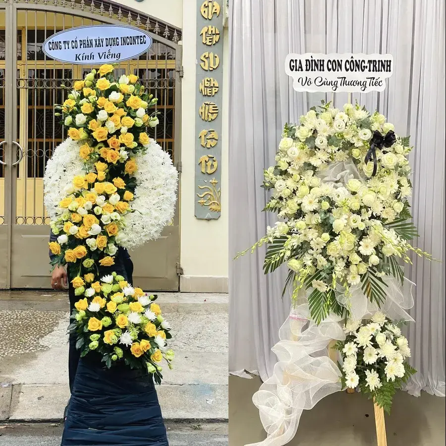 Kệ hoa chia buồn tại Linh Sơn