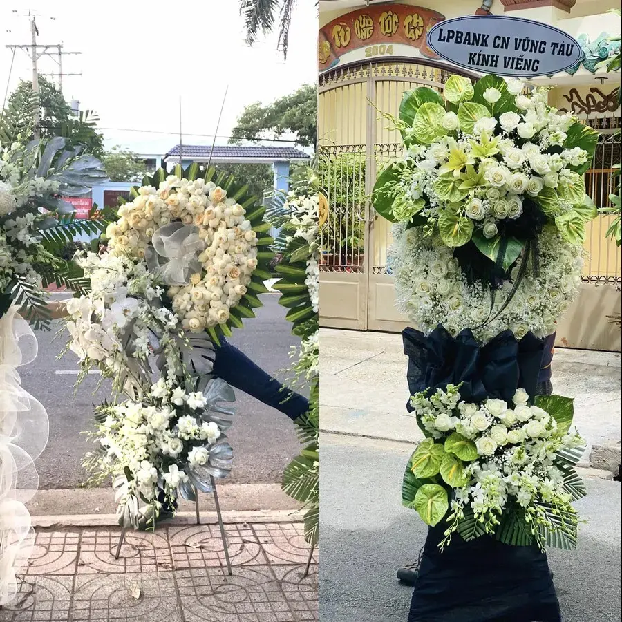 Vòng hoa đám tang tại Lộc Hà