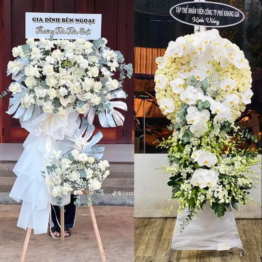 Kệ hoa chia buồn tại Long Điền