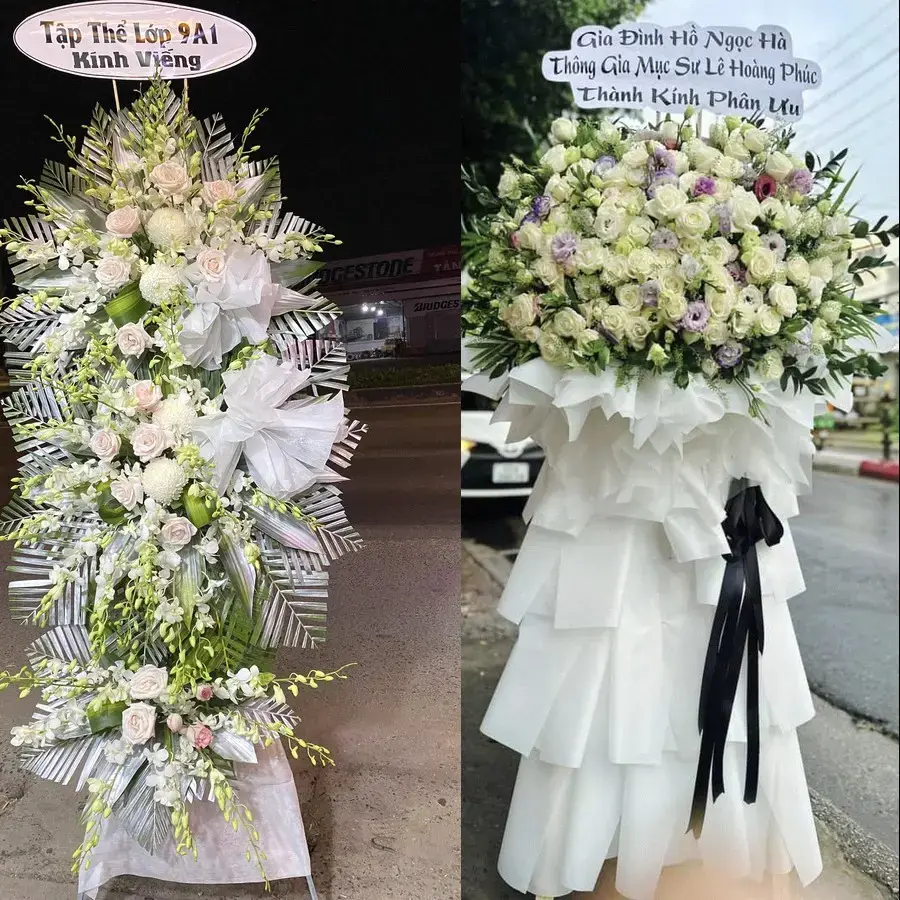 Kệ hoa chia buồn tại Long Hưng, Đồng Tháp