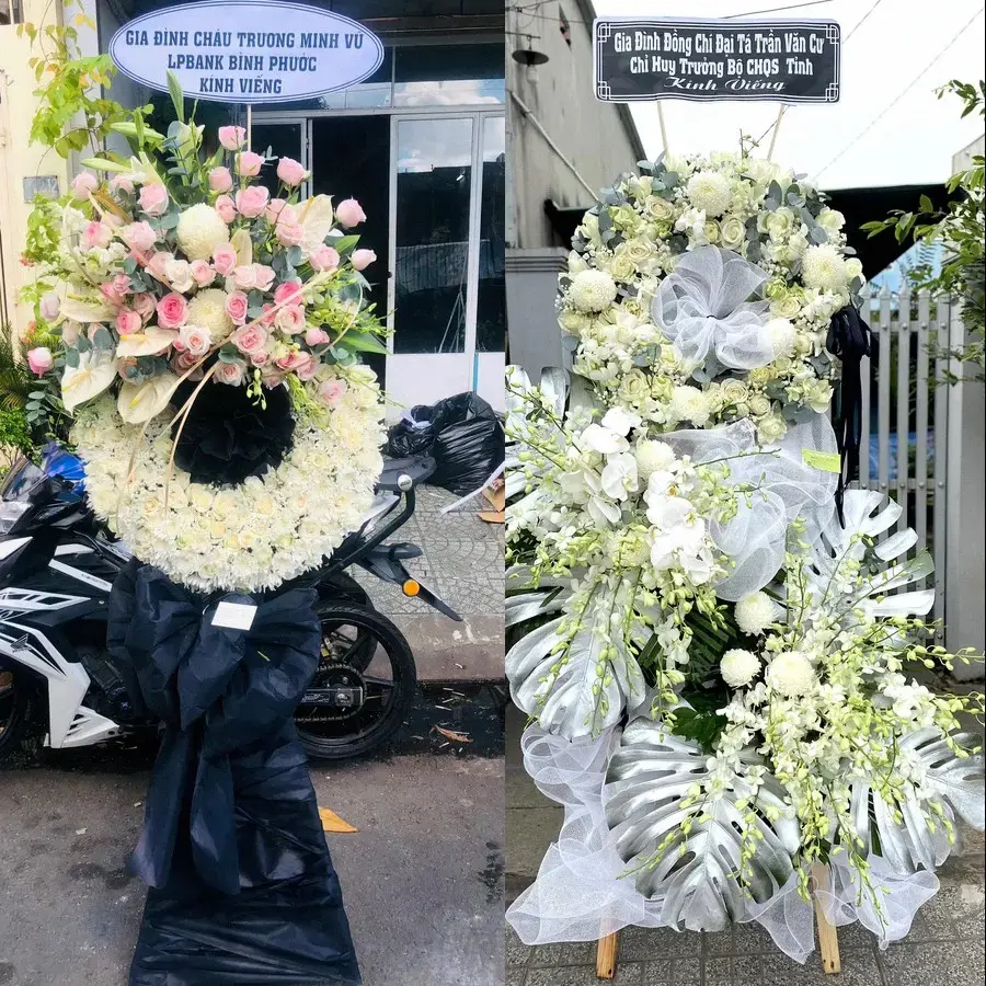 Kệ hoa chia buồn tại Long Nguyên