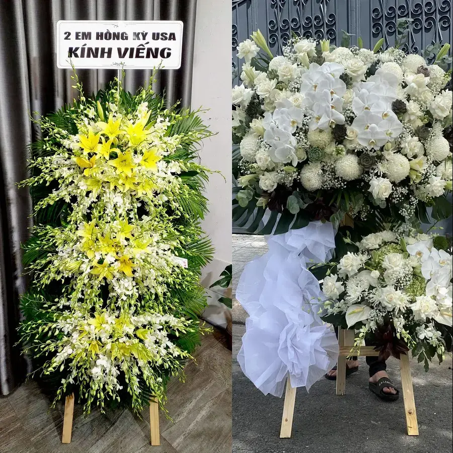 Kệ hoa chia buồn tại Long Phú
