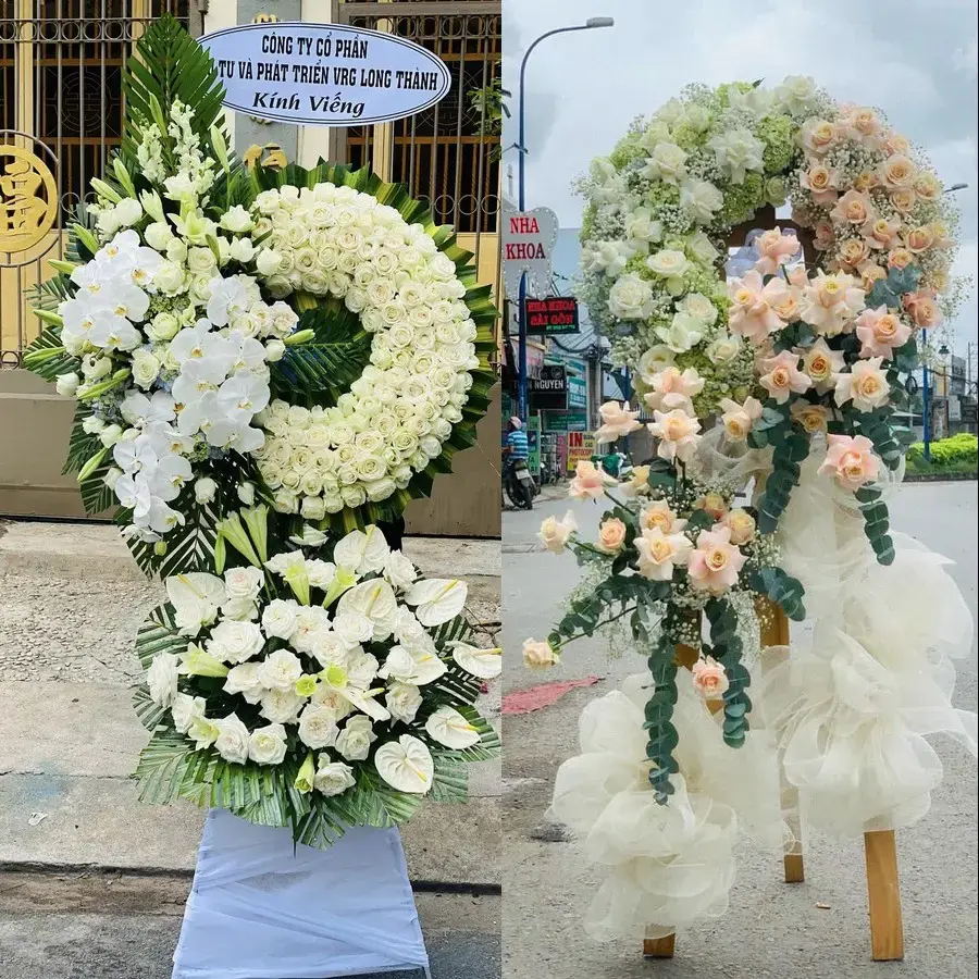 Kệ hoa chia buồn tại Long Tiên
