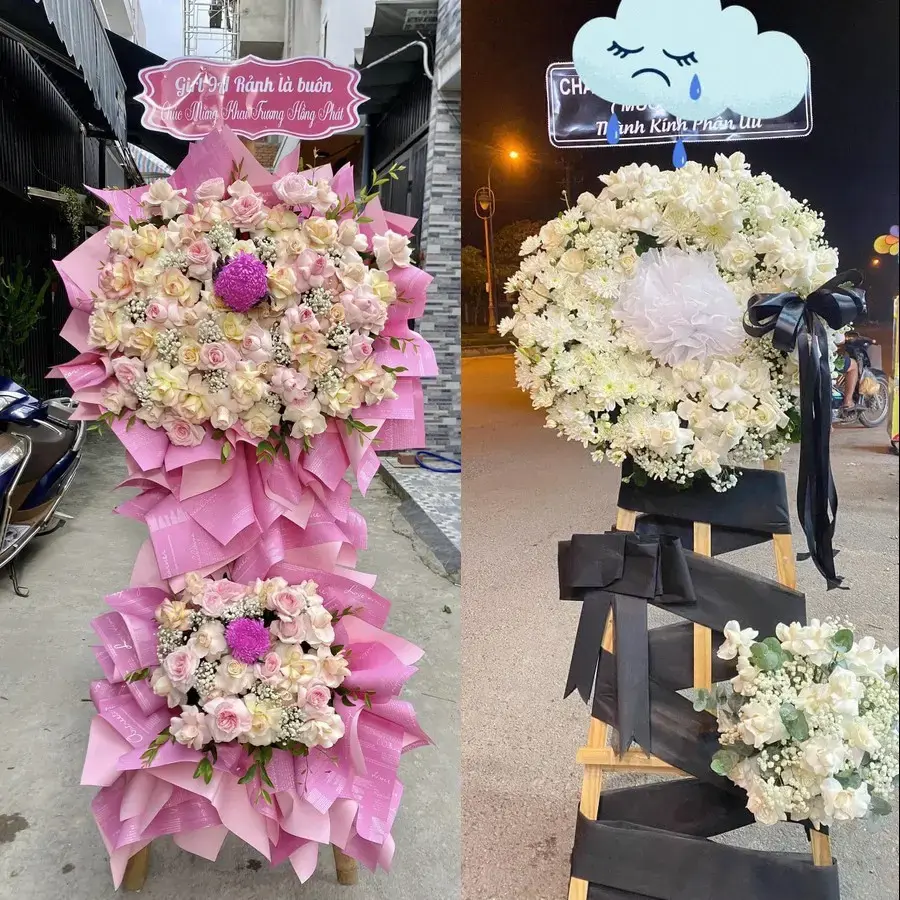 Vòng hoa đám tang tại Long Tuyền