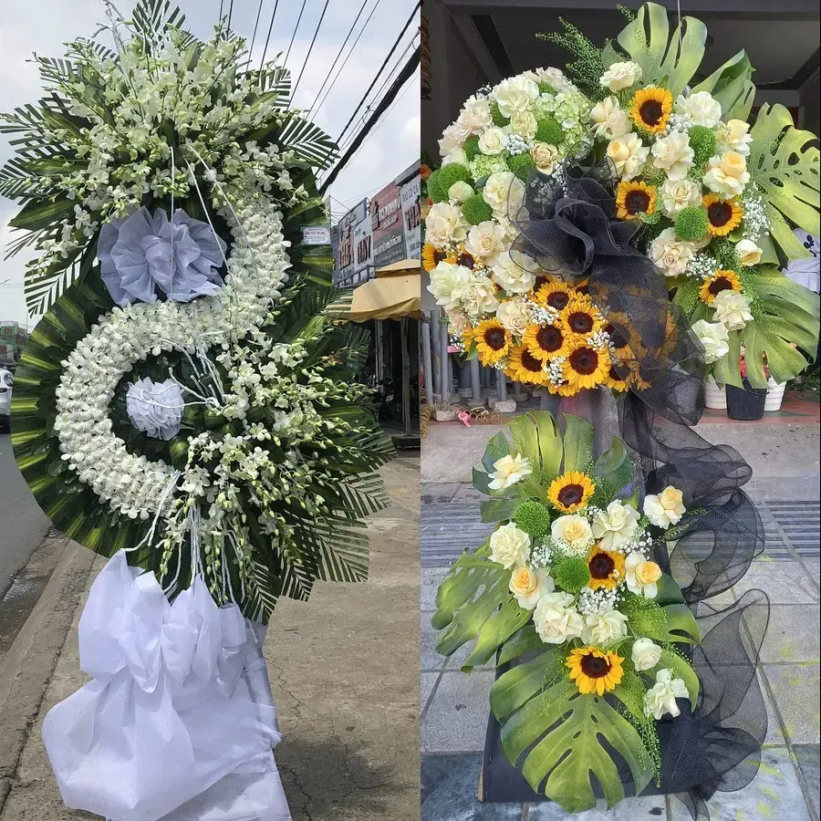 Kệ hoa chia buồn tại Long Tuyền