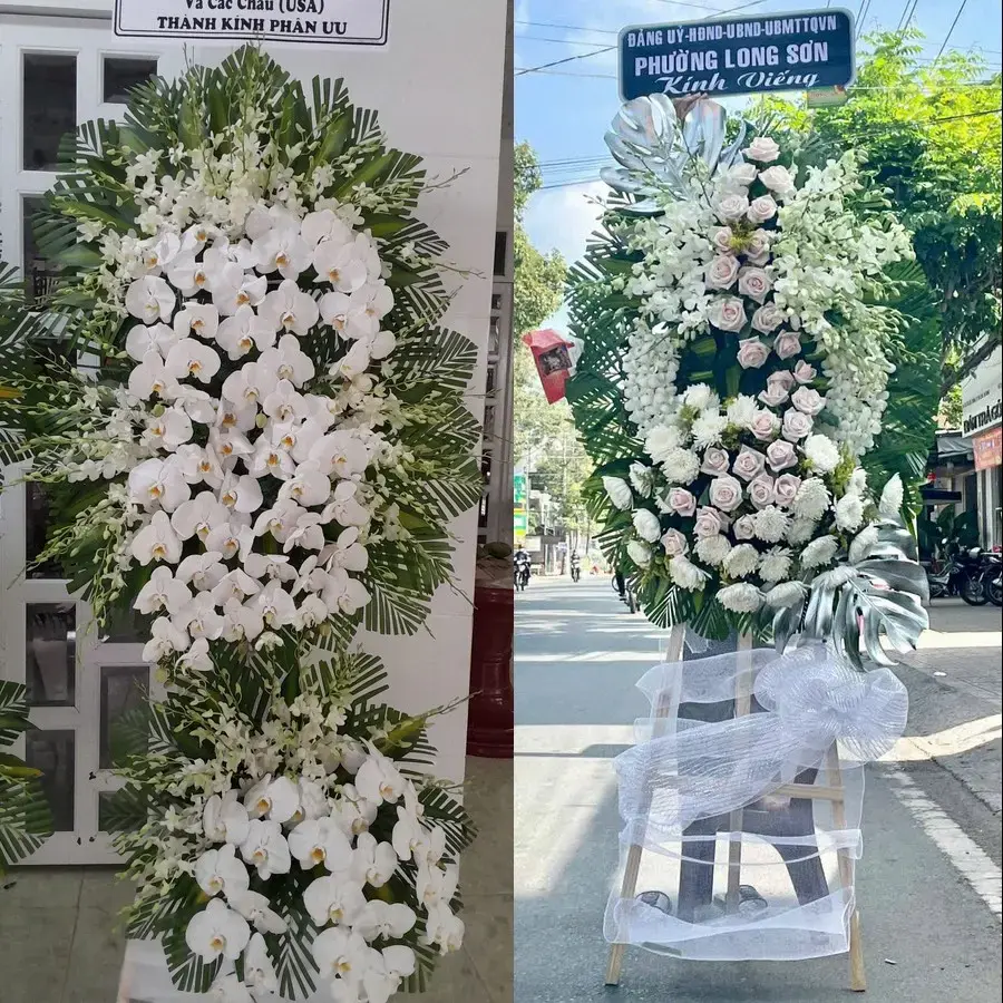 Kệ hoa chia buồn tại Lục Nam