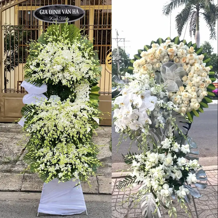 Vòng hoa đám tang tại Lương Bằng