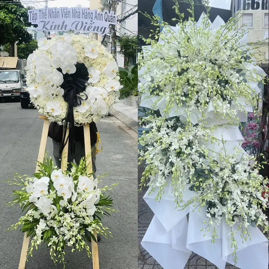 Kệ hoa chia buồn tại Lương Hòa Lạc