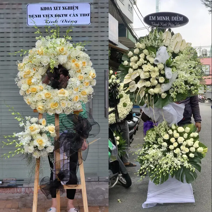 Vòng hoa đám tang tại Lưu Kiếm