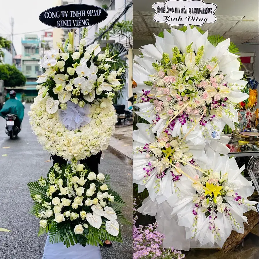 Kệ hoa chia buồn tại Mão Điền