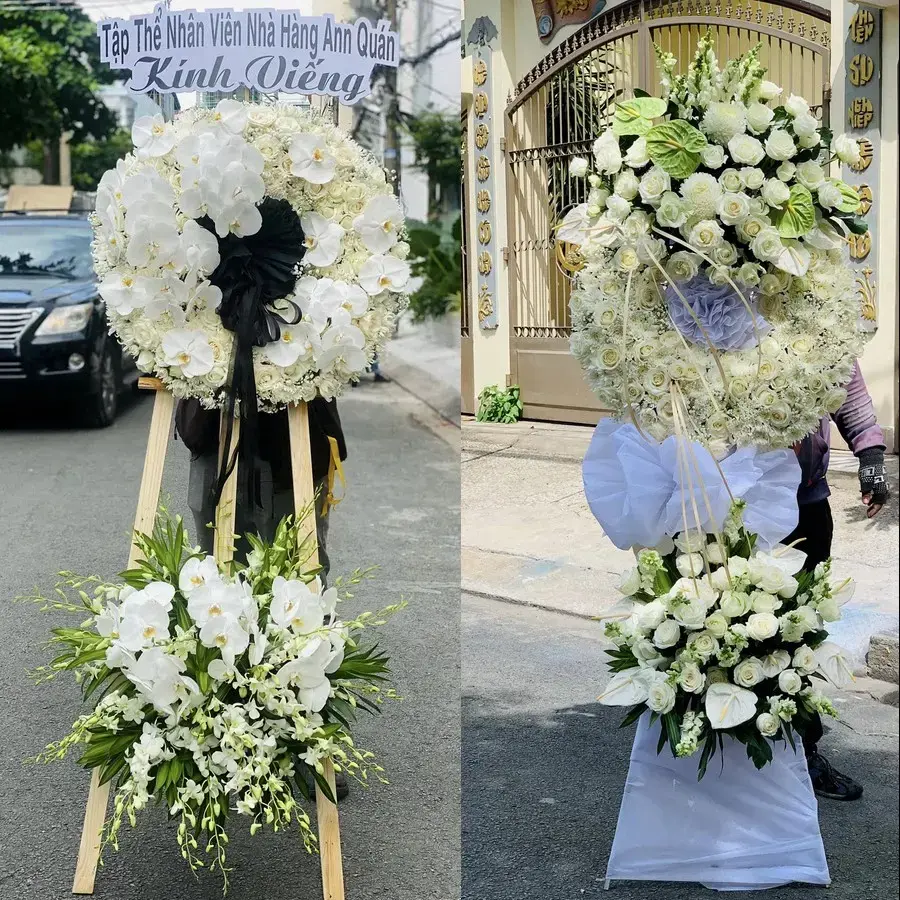 Kệ hoa chia buồn tại Mê Linh