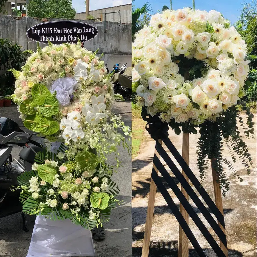 Kệ hoa chia buồn tại Móng Cái 1