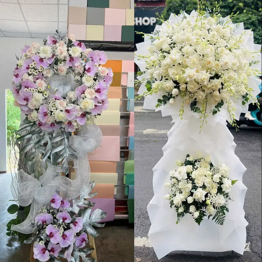 Kệ hoa chia buồn tại Mỹ Lộc