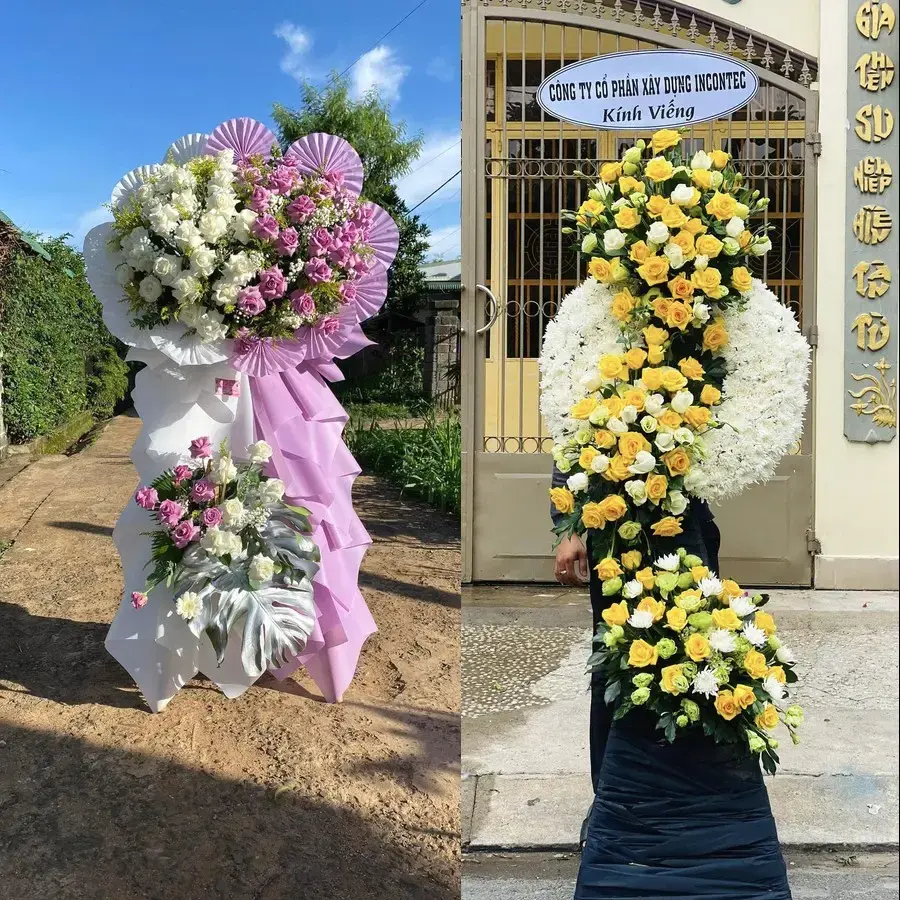 Kệ hoa chia buồn tại Mỹ Ngãi