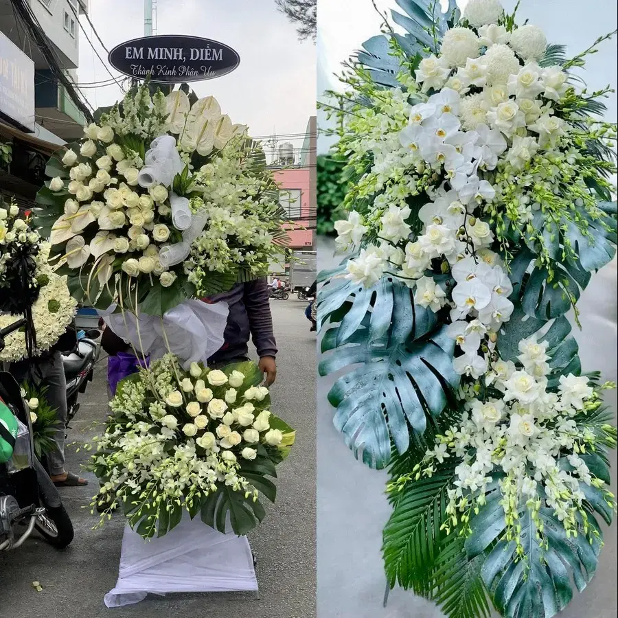 Kệ hoa chia buồn tại Mỹ Phong