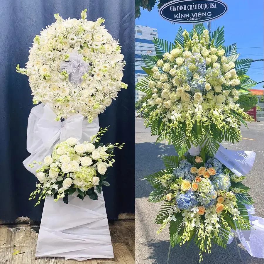Kệ hoa chia buồn tại Mỹ Thượng
