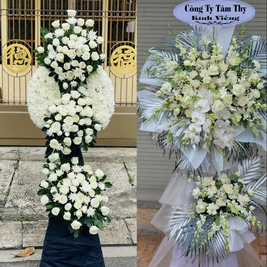 Vòng hoa đám tang tại Mỹ Yên