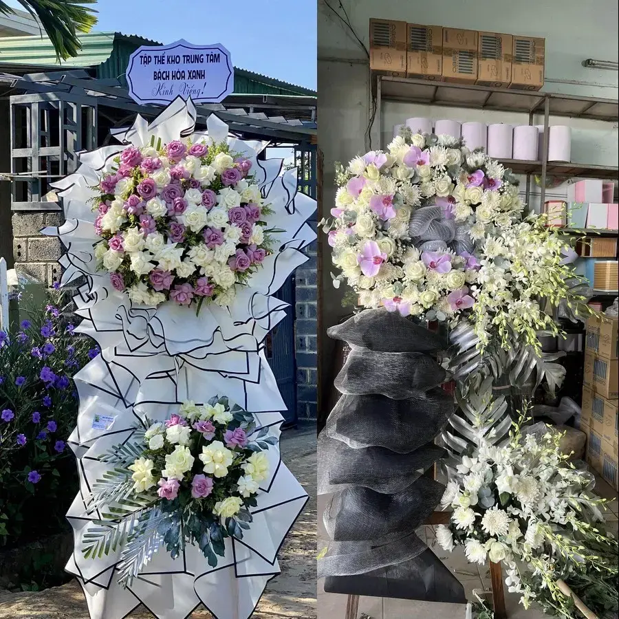 Kệ hoa chia buồn tại Mỹ Yên
