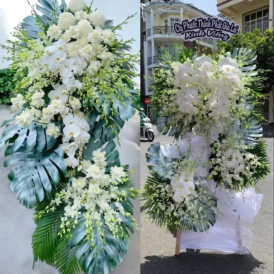 Kệ hoa chia buồn tại Nam Cường