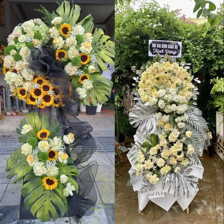 Kệ hoa chia buồn tại Nam Đông Hà
