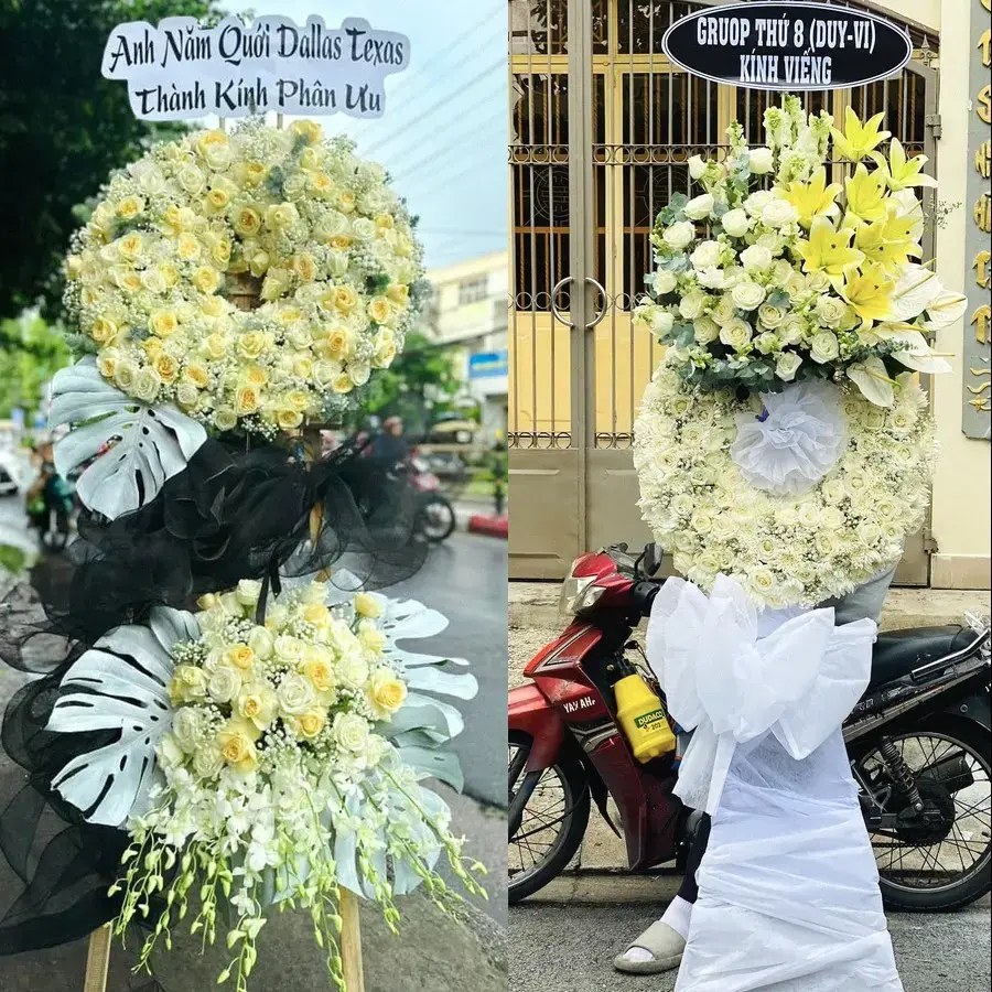 Kệ hoa chia buồn tại Nam Đồng
