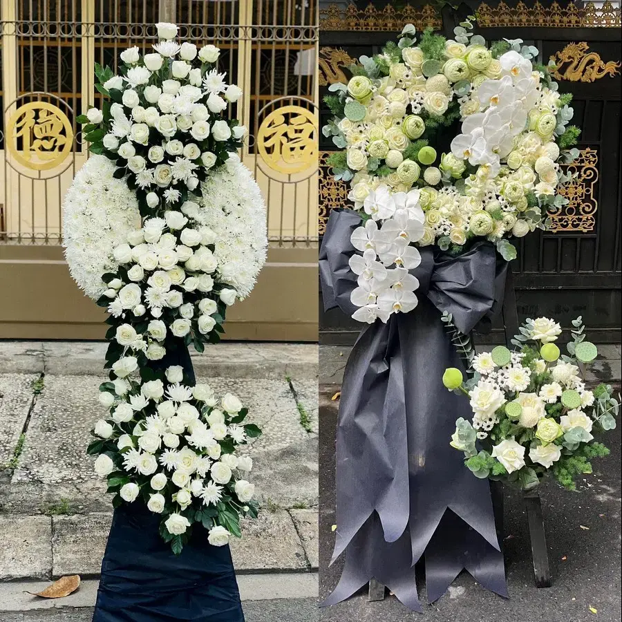 Vòng hoa đám tang tại Nam Hoa Lư
