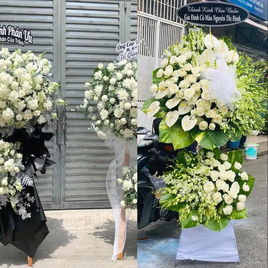 Vòng hoa đám tang tại Nam Phù