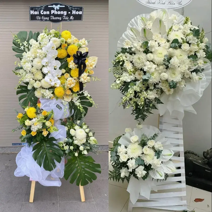 Kệ hoa chia buồn tại Nam Phước