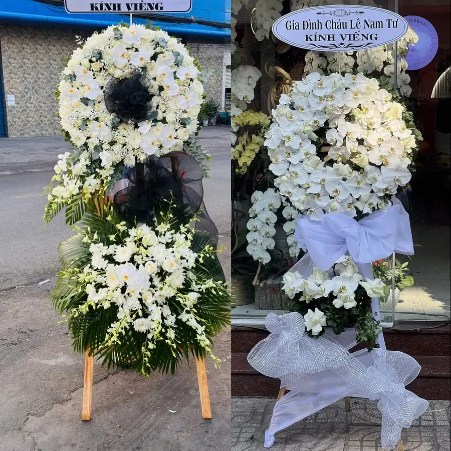 Vòng hoa đám tang tại Nam Thanh Miện