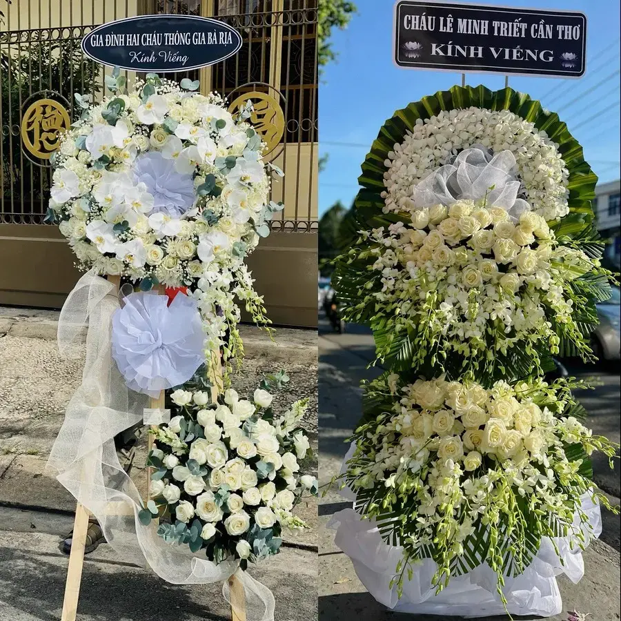 Kệ hoa chia buồn tại Nam Thanh Miện