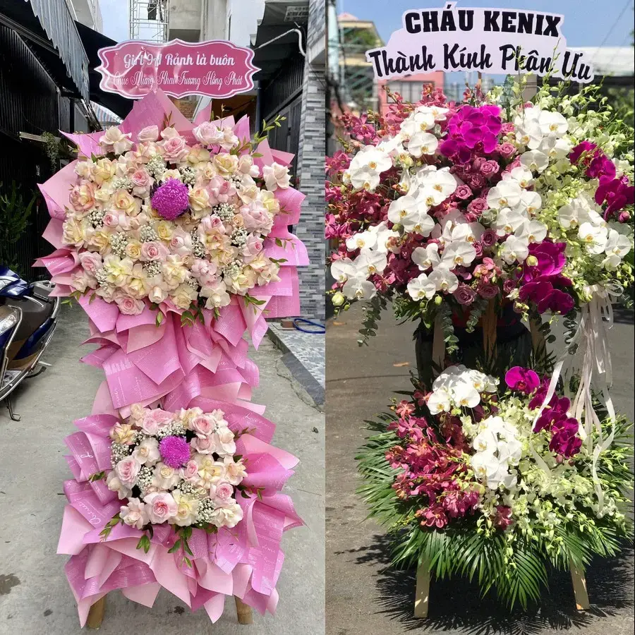 Kệ hoa chia buồn tại Nam Trực