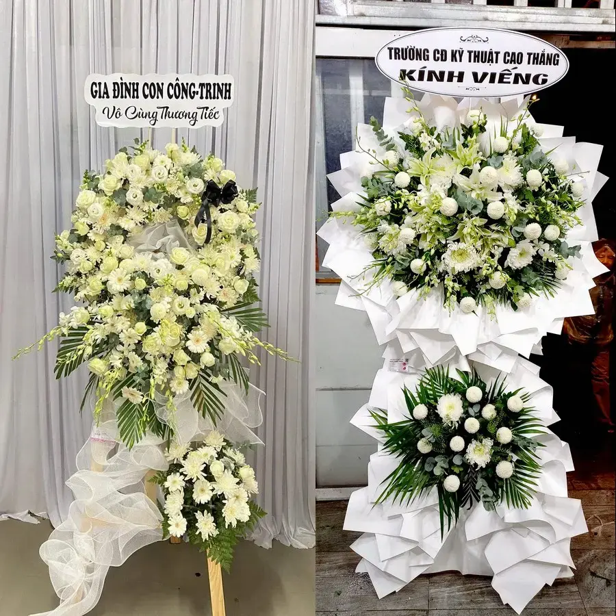 Kệ hoa chia buồn tại Ngãi Giao