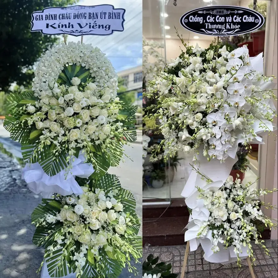 Vòng hoa đám tang tại Ngãi Tứ