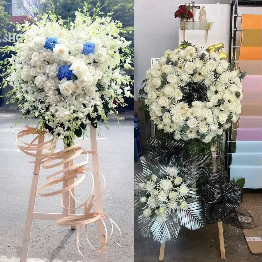 Kệ hoa chia buồn tại Ngãi Tứ