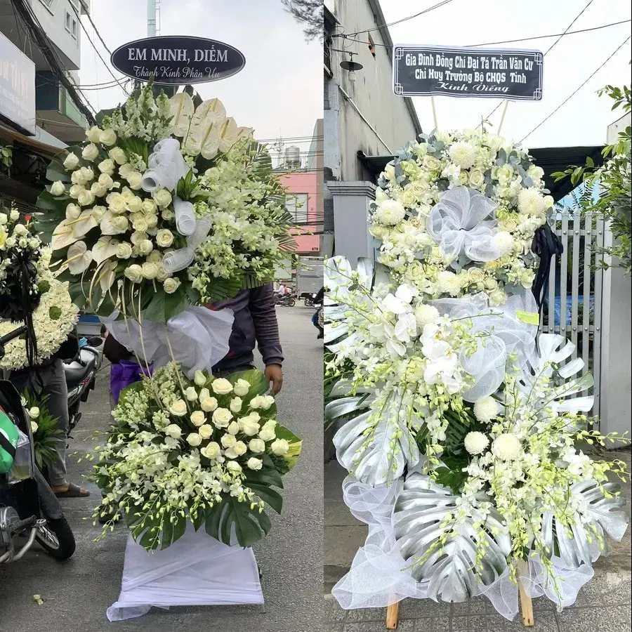 Kệ hoa chia buồn tại Ngọc Thiện