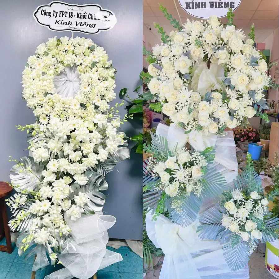 Vòng hoa đám tang tại Nguyễn Lương Bằng