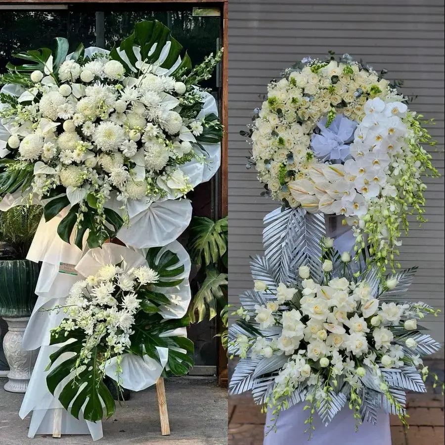 Kệ hoa chia buồn tại Nguyễn Lương Bằng
