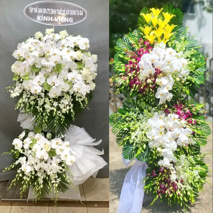 Vòng hoa đám tang tại Nguyệt Đức