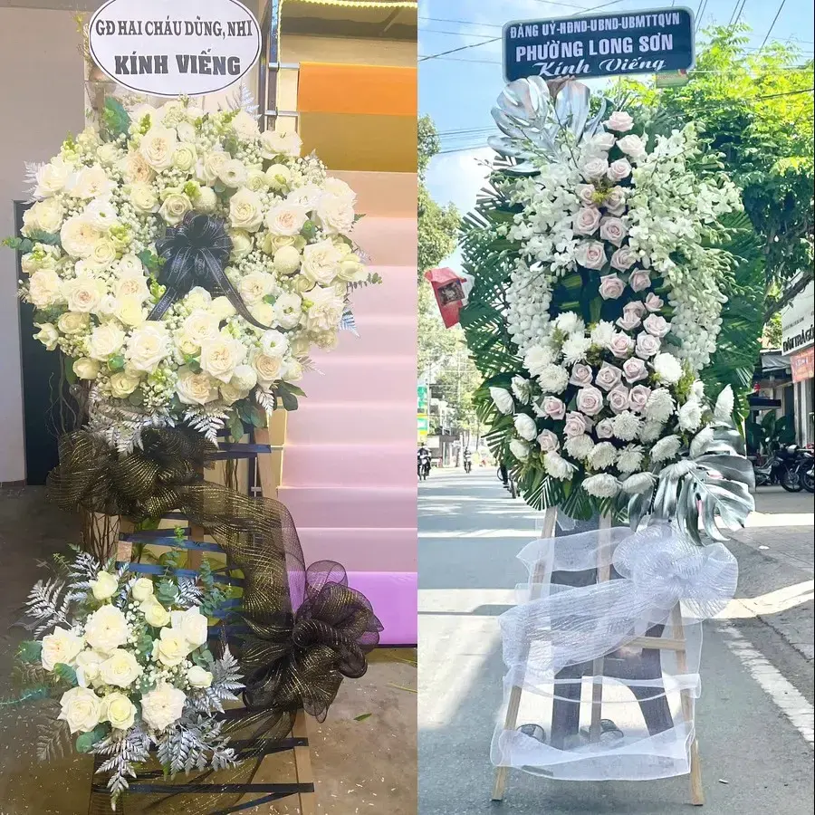 Kệ hoa chia buồn tại Nguyệt Hóa