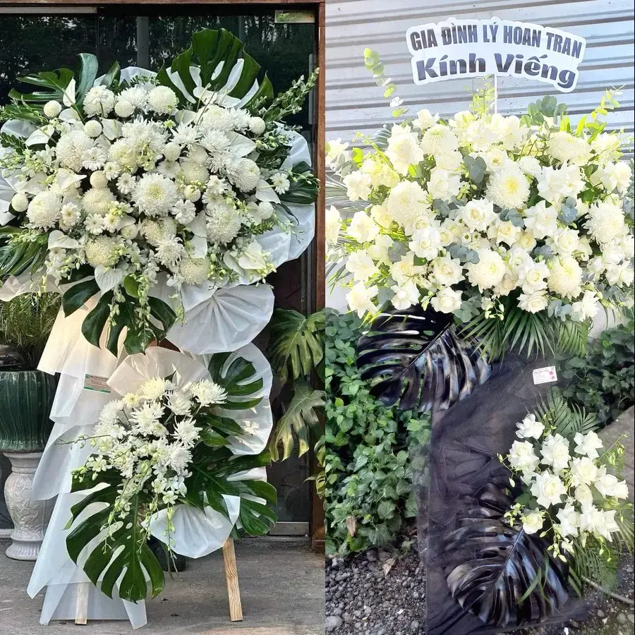 Kệ hoa chia buồn tại Nhân Hòa