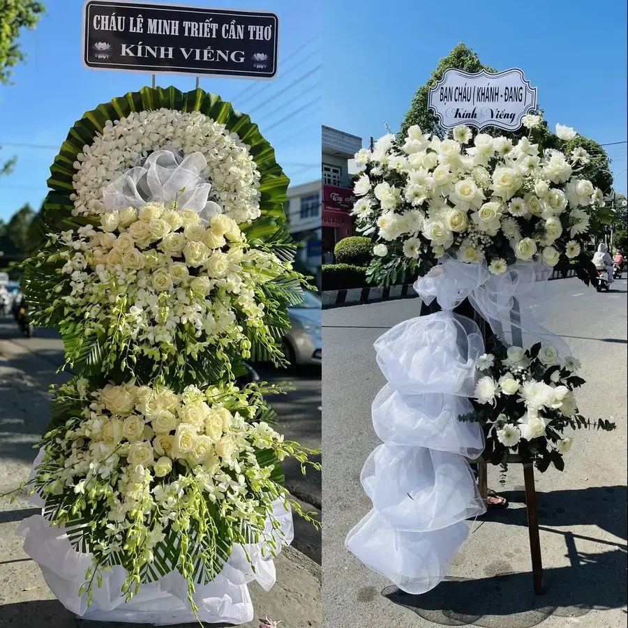 Kệ hoa chia buồn tại Nhị Chiểu