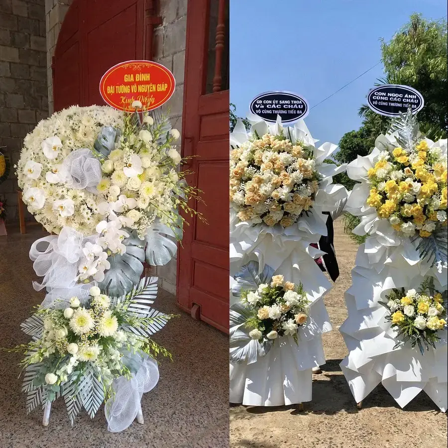 Vòng hoa đám tang tại Nhơn Hội