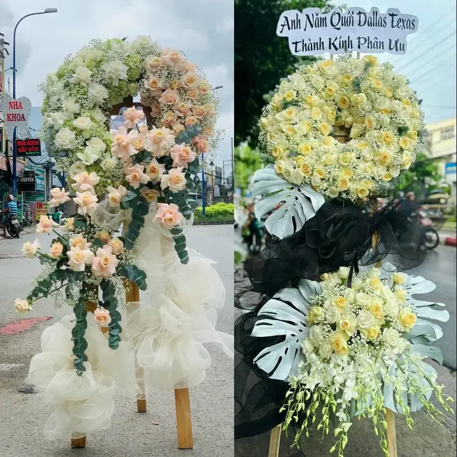 Vòng hoa đám tang tại Nhuận Phú Tân
