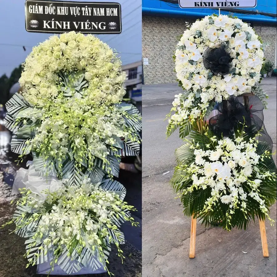 Kệ hoa chia buồn tại Nhuận Phú Tân