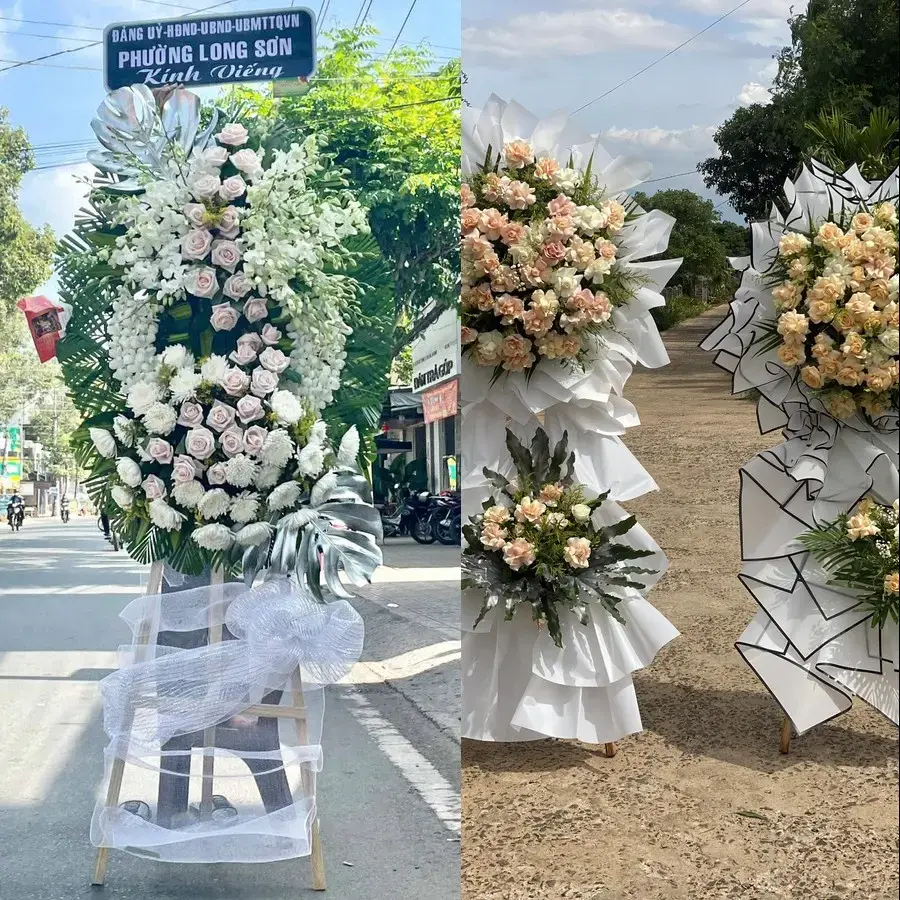 Kệ hoa chia buồn tại Ninh Chử